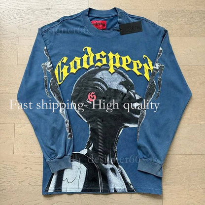 Mirror Quality Godspeed Shirt Mens T Shirt Long Sleeve Shirts Mens Top Spring Autumn round Neck Sweatshirt Mens Clothing Shirts for Men Designer Godspeed Hoodie