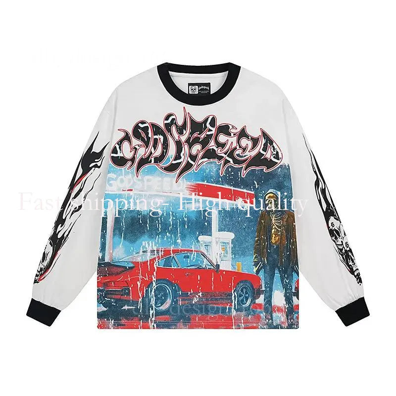 Mirror Quality Godspeed Shirt Mens T Shirt Long Sleeve Shirts Mens Top Spring Autumn round Neck Sweatshirt Mens Clothing Shirts for Men Designer Godspeed Hoodie