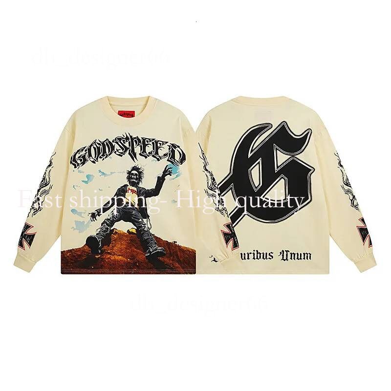 Mirror Quality Godspeed Shirt Mens T Shirt Long Sleeve Shirts Mens Top Spring Autumn round Neck Sweatshirt Mens Clothing Shirts for Men Designer Godspeed Hoodie