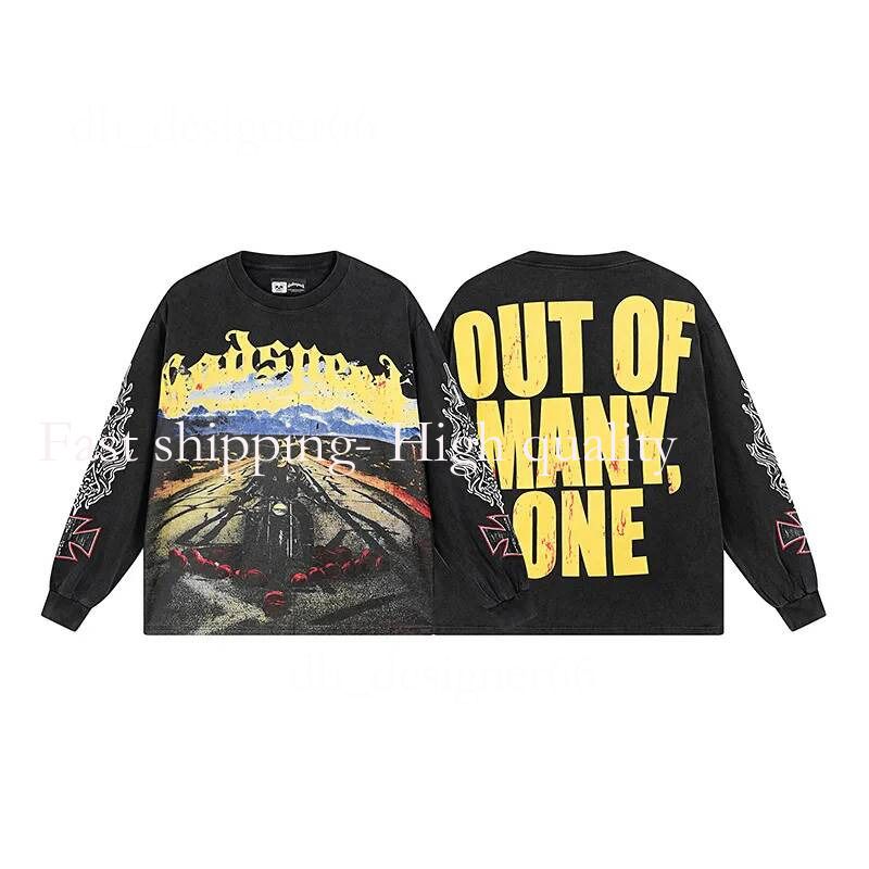 Mirror Quality Godspeed Shirt Mens T Shirt Long Sleeve Shirts Mens Top Spring Autumn round Neck Sweatshirt Mens Clothing Shirts for Men Designer Godspeed Hoodie