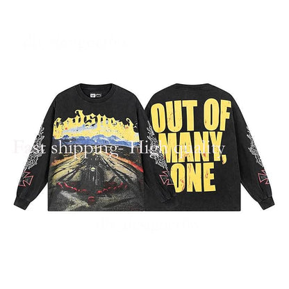 Mirror Quality Godspeed Shirt Mens T Shirt Long Sleeve Shirts Mens Top Spring Autumn round Neck Sweatshirt Mens Clothing Shirts for Men Designer Godspeed Hoodie