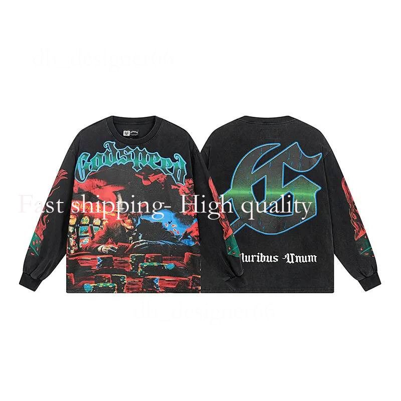 Mirror Quality Godspeed Shirt Mens T Shirt Long Sleeve Shirts Mens Top Spring Autumn round Neck Sweatshirt Mens Clothing Shirts for Men Designer Godspeed Hoodie