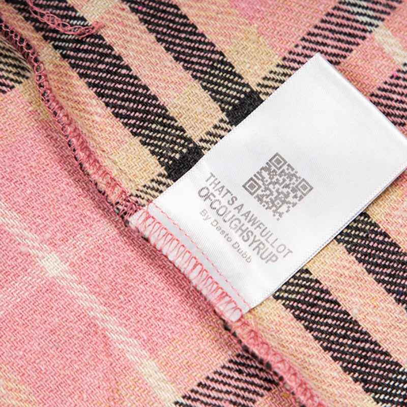 American Trend That'S a Awful Lot of Cough Syrup Short Sleeve Shirt Streetwear Distressed Flannel Pink Plaid Shirt Tops