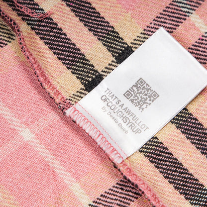 American Trend That'S a Awful Lot of Cough Syrup Short Sleeve Shirt Streetwear Distressed Flannel Pink Plaid Shirt Tops