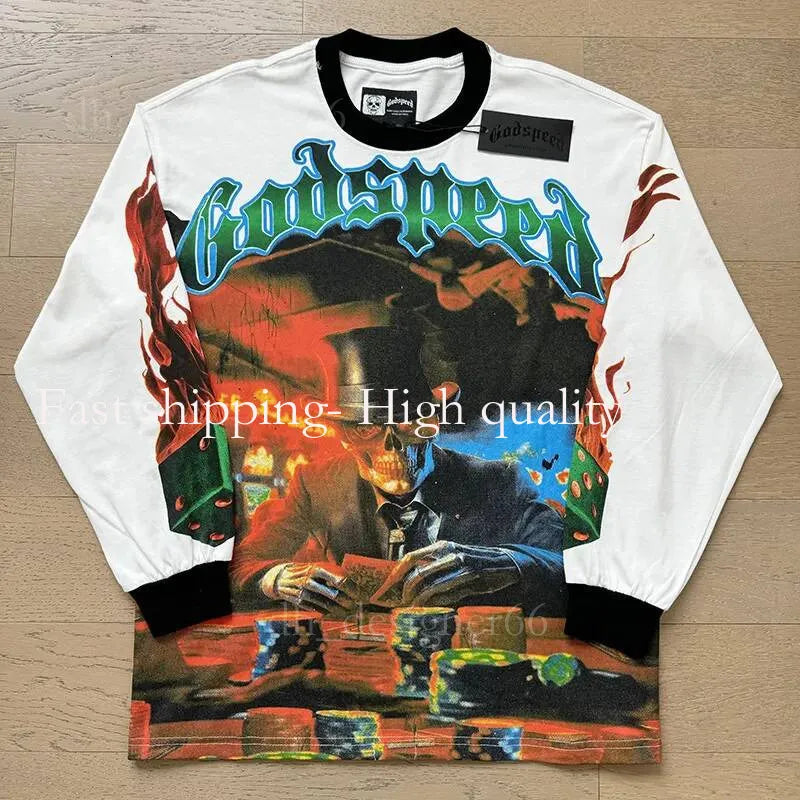 Mirror Quality Godspeed Shirt Mens T Shirt Long Sleeve Shirts Mens Top Spring Autumn round Neck Sweatshirt Mens Clothing Shirts for Men Designer Godspeed Hoodie