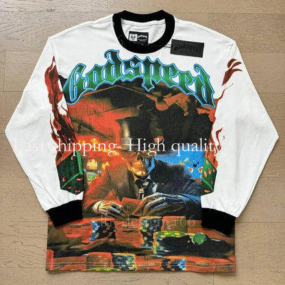 Mirror Quality Godspeed Shirt Mens T Shirt Long Sleeve Shirts Mens Top Spring Autumn round Neck Sweatshirt Mens Clothing Shirts for Men Designer Godspeed Hoodie