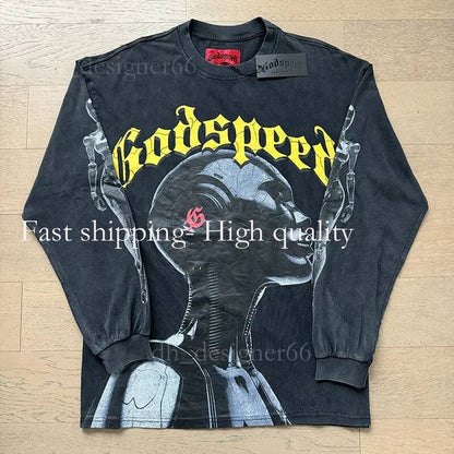 Mirror Quality Godspeed Shirt Mens T Shirt Long Sleeve Shirts Mens Top Spring Autumn round Neck Sweatshirt Mens Clothing Shirts for Men Designer Godspeed Hoodie