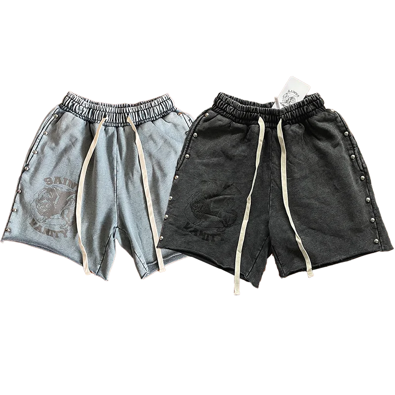 Same  Ins Wash and Do Old Rivets Casual Sports Shorts