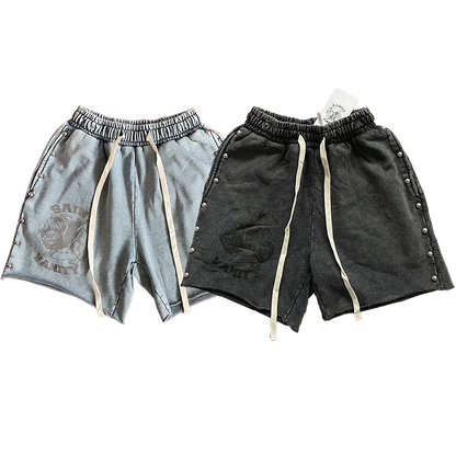 Same  Ins Wash and Do Old Rivets Casual Sports Shorts