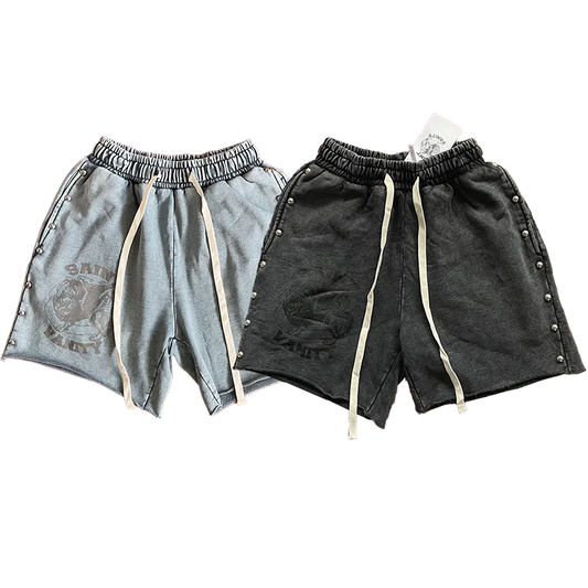 Same  Ins Wash and Do Old Rivets Casual Sports Shorts
