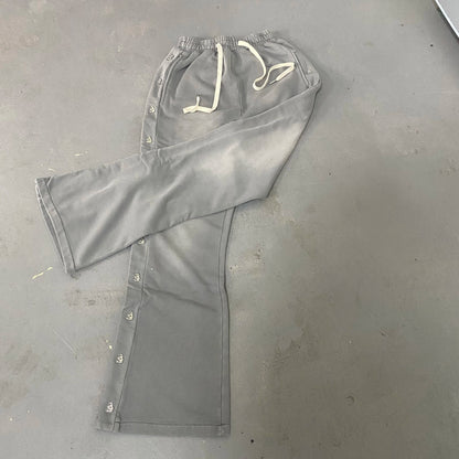 High-Quality Button-Up Casual Wide-Leg Pure Cotton Sports Pants