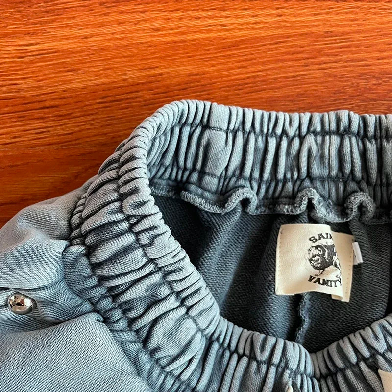 Same  Ins Wash and Do Old Rivets Casual Sports Shorts