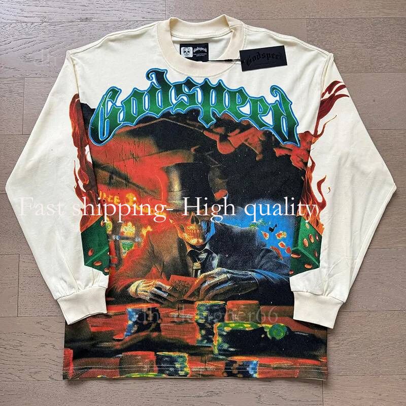 Mirror Quality Godspeed Shirt Mens T Shirt Long Sleeve Shirts Mens Top Spring Autumn round Neck Sweatshirt Mens Clothing Shirts for Men Designer Godspeed Hoodie