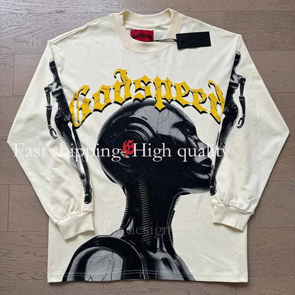 Mirror Quality Godspeed Shirt Mens T Shirt Long Sleeve Shirts Mens Top Spring Autumn round Neck Sweatshirt Mens Clothing Shirts for Men Designer Godspeed Hoodie